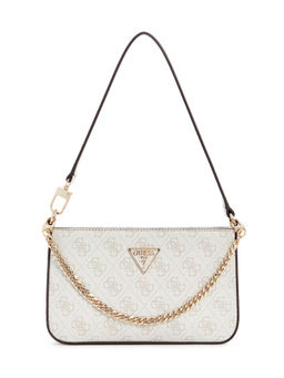 Guess - Bone Logo Monogram Polyurethane Noelle Mini Top Zip Handbag
