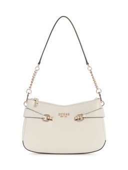 Guess - Bone Solid Polyurethane Lorelei Top Zip Handbag