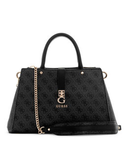 Guess - Charcoal Logo Monogram Polyurethane Zamira Luxury Satchel Bag
