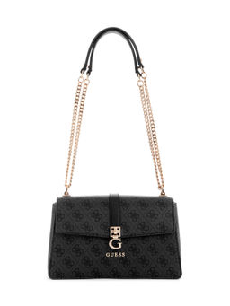 Guess - Charcoal Logo Monogram Polyurethane Zamira Convertible Sling Bag