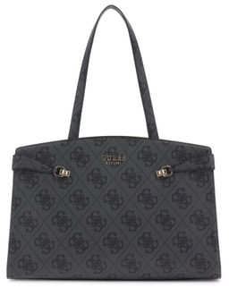 Guess - Charcoal Logo Monogram Polyurethane Lorelei Tote Bag