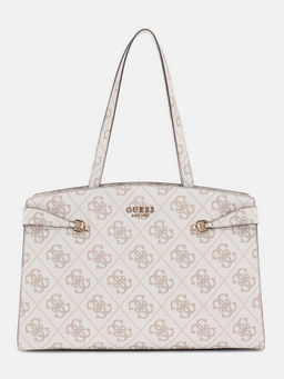Guess - Grey Logo Monogram Polyurethane Lorelei Tote Bag