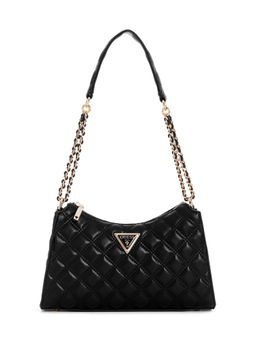 Guess - Black Quilted Polyurethane Giully Top Zip Handbag