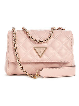Guess - Peony Quilted Polyurethane Giully Mini Convertible Flap Sling Bag