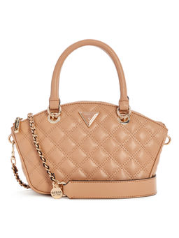 Guess - Beige Quilted Polyurethane Giully Mini Satchel Bag