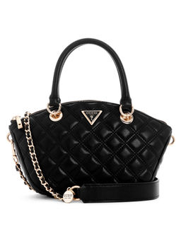 Guess - Black Quilted Polyurethane Giully Mini Satchel Bag