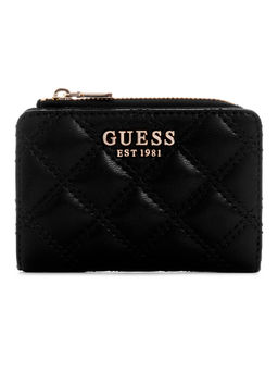 Guess - Black Quilted Polyurethane Giully Zip Around Card Case