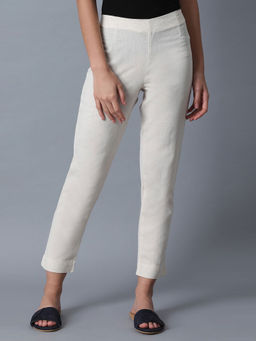 W - Solid Slim Pant White