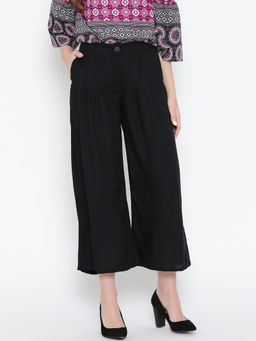 Sera - Black Geometric Print Trouser
