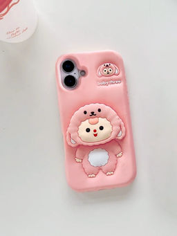 Treemoda - Peach 3D Cartoon Baby Kickstand Case for Iphone 16