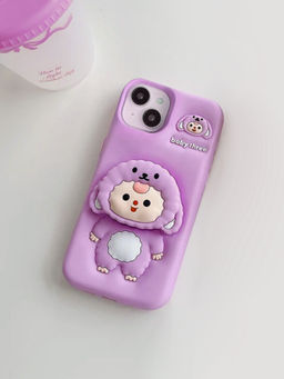 Treemoda - Purple 3D Cartoon Baby Kickstand Case for Iphone 14