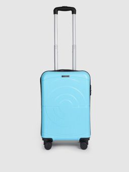 Teakwood - Unisex Blue Solid Hard Sided Cabin Trolley Bag (S)
