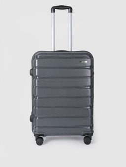 Teakwood - Unisex Grey Solid Hard Sided cabin Size Trolley Bag