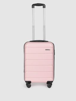 Teakwood - Unisex Rose Gold Solid Hard Sided cabin Size Trolley Bag
