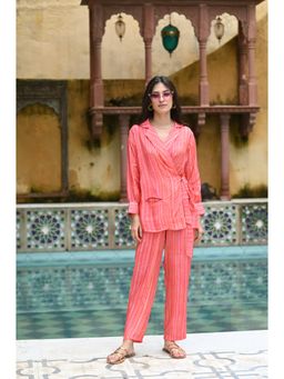 Mahee Jaipur - Pink Popping Muslin Co-ord (Set of 2)