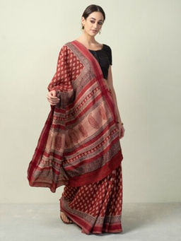 Fabindia - Silk Tussar Bagh Print Sari