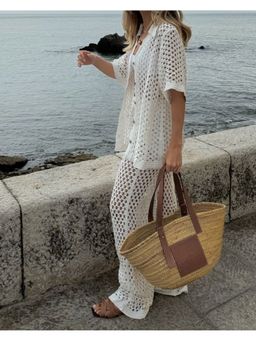 Loveable Creations By Muskan - Women White Cotton Textured Co-Ord Set