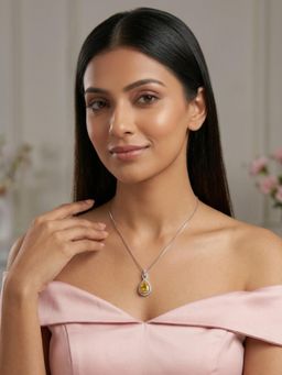 Niscka - Yellow Sapphire Stone Pendant Necklace