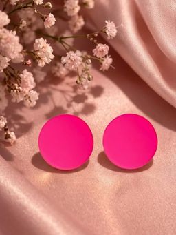Niscka - Pink Fashionable Huge Stud Earrings