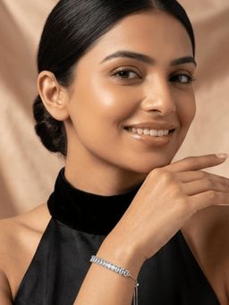 Niscka - Adjustable American Diamond White Zirconia Bracelet