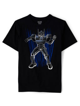 The Children's Place - Boys Black Superhero Printed T-shirt