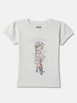 R&B - Printed Regular Girls T-Shirt