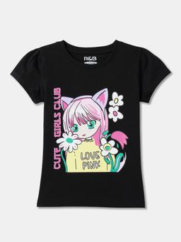 R&B - Printed Regular Girls T-Shirt