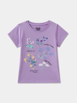 R&B - Printed Regular Girls T-Shirt