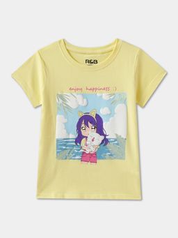 R&B - Printed Regular Girls T-Shirt