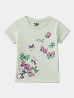 R&B - Printed Regular Girls T-Shirt