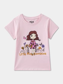R&B - Printed Regular Girls T-Shirt