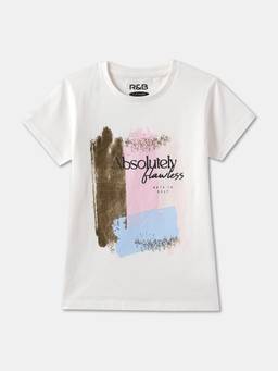 R&B - Printed Regular Girls T-Shirt