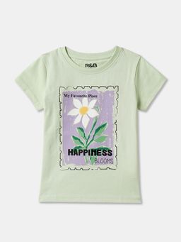 R&B - Printed Regular Girls T-Shirt