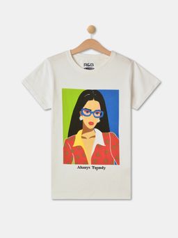 R&B - Printed Regular Girls T-Shirt