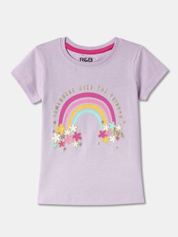 R&B - Printed Regular Girls T-Shirt