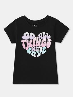R&B - Printed Regular Girls T-Shirt