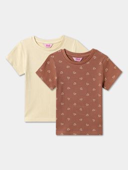 R&B - Printed Regular Girls T-Shirts (Pack of 2)
