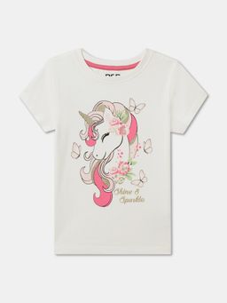 R&B - Printed Regular Girls T-Shirt