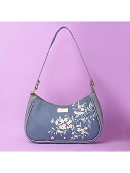 Strokes by Namrata Mehta - Periwinkle Charcoal Baguette Bag
