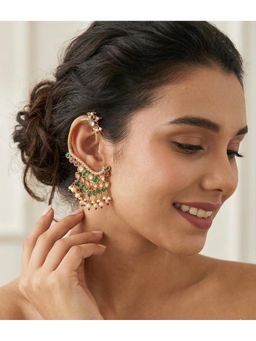 Prestones - Kesar Chain Drape Multicolor Ear Cuff