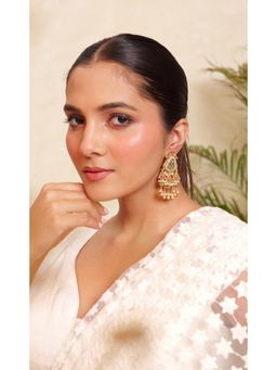 Prestones - Zariya Meenakari Tassel Purple Earrings