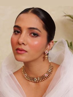 Prestones - Morbagh Temple Multicolor Necklace with Earrings