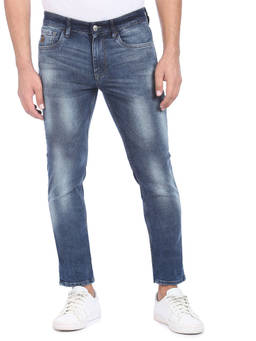 U.S. POLO ASSN. - Men Blue Brandon Slim Tapered Fit Whiskered Jeans