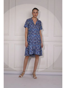 Ruhm - Asymmetrical A-Line Floral Print Dress