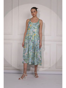 Ruhm - Floral Shirt Dress with Button-Down Front