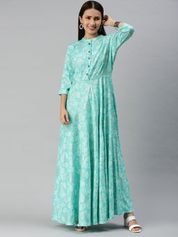 Vinya - Teal Fit & Flare Dress