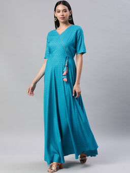 Vinya - Blue Fit & Flare Dress