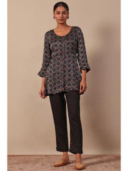 Folksong - Black Women's A-Line Printed Top