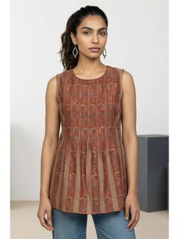 Folksong - Rust Women's Regular Floral Top
