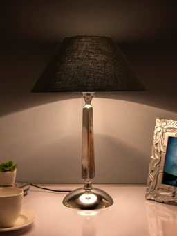 Homesake - Classic Cubist Chrome Lamp Black Shade
